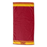 USC Trojans Cardinal Gold Basic Stripe Beach Towel